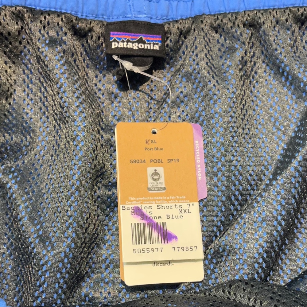 Patagonia Baggies Longs 7" Shorts  - Men's Size XXL - Blue - Picture 4 of 5